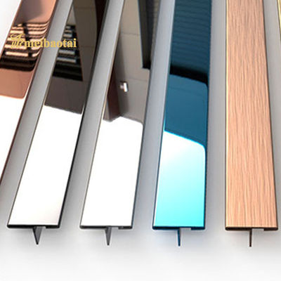 3048mm Black PVD Coated 304 Stainless Steel Tile Trim and Effect Tile Strip for Corner Protection