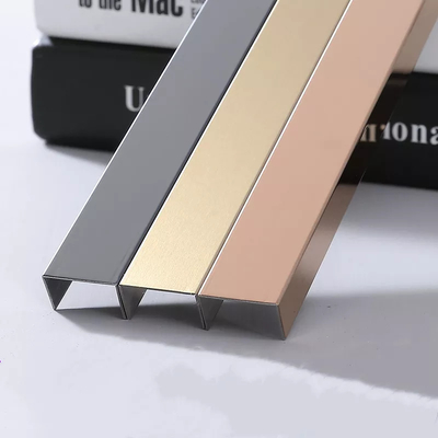 Colorful Mirror Hairline Finished 304 SS Tile Trim U15 2438mm 3048mm Length