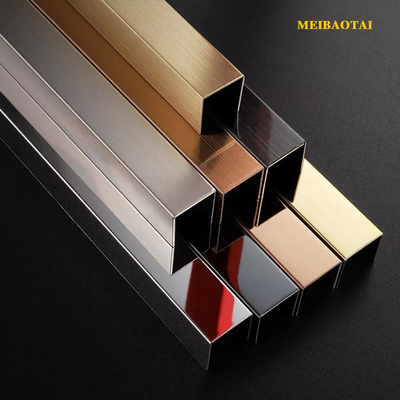 Gold Mirror Brushed Stainless Steel U Channel Edge Profile  0.55MM Thickness