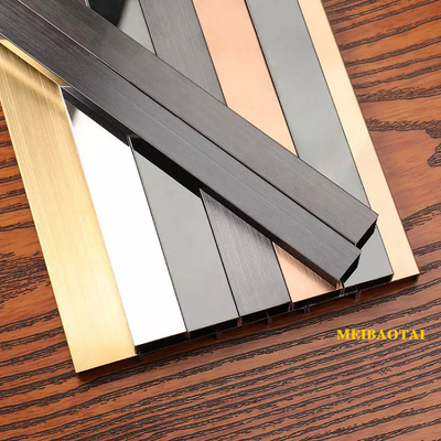 Gold Mirror Brushed Stainless Steel U Channel Edge Profile  0.55MM Thickness