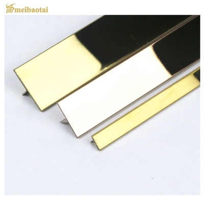 Customize Design Mirror / Hairline Stainless Steel T U V Tile Trim Decoration Profile