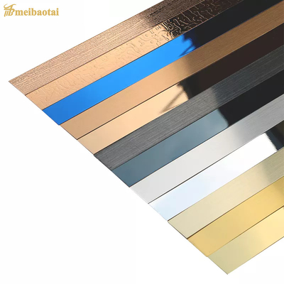 Home Decor Flat Stainless Steel Tile Strip 0.55MM Thickness Anti finger print