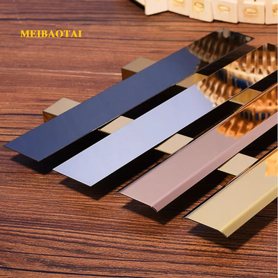 Home Decor Flat Stainless Steel Tile Strip 0.55MM Thickness Anti finger print