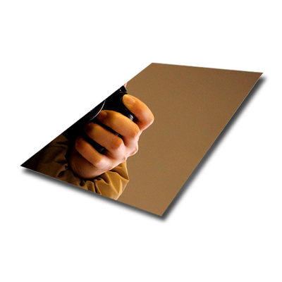 Chocolate Gold Mirror Finish Decorative Stainless Steel Sheet