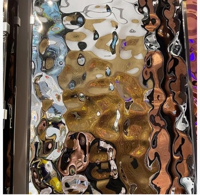 Silver Mirror Finish Water Ripple Stainless Steel Sheet Decoration KTV
