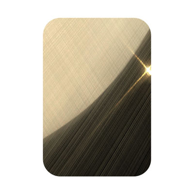 Four Feet Champagne Gold Mirror Cross Hairline Stainless Steel Sheet