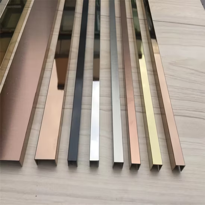 Stainless Steel Tile Trim U Profile Decorative Profile With V Groove