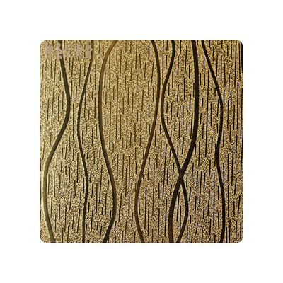 Gold Mirror Wooden Pattern Embossed Stainless Steel Sheet
