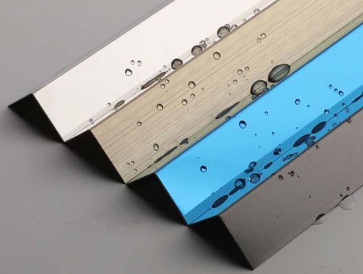 304 Grade V Grooved Stainless Steel L Tile Trim For Wall And Floor Decoration