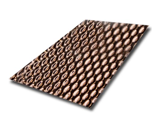 Rose Gold Mirror 6wl Stainless Steel Embossed Decoration Sheet