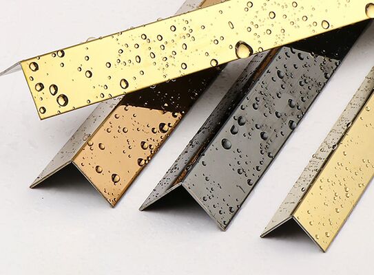 Black Mirror / Hairline Stainless Steel L V Tile Trim Decoration Wall