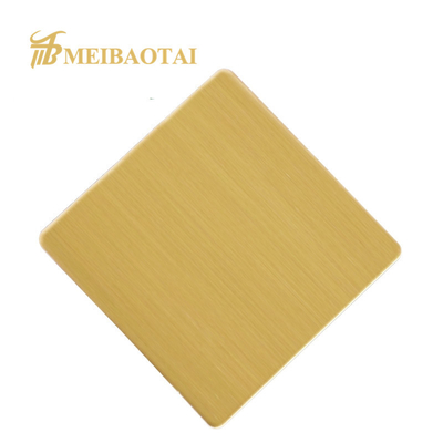 Gold Hairline Stainless Steel Sheet SS304 Material With 8c PVC Film