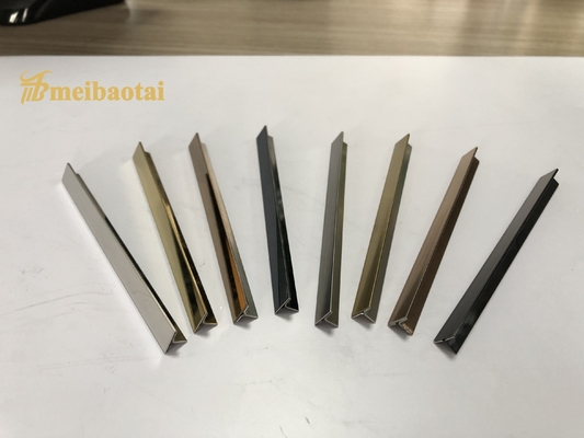Golden Mirror Finished Stainless Steel Tile Trim For Corner Metal Profile GB Standard