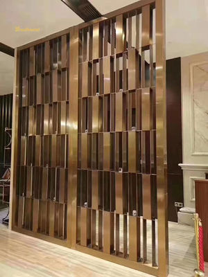 Good price 30mm Thickness PVD Rose Coated Stainless Steel Room Divider Metal Privacy Screen with Customized Size online