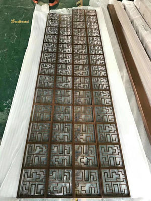 Good price Bronze PVD Coated 304 Stainless Steel Room Divider with Hairline Finish Metal Screen Partition online