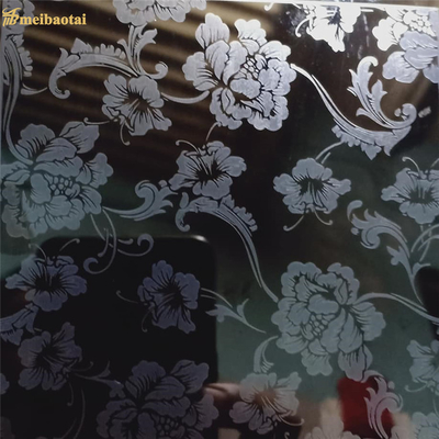 1.2 Mm Etched Stainless Steel Sheet Flower Pattern With Laser PVC Film