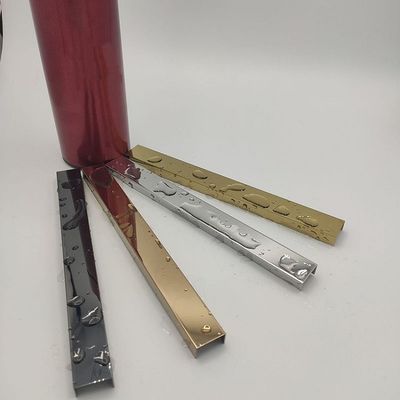JIS Standard 304 Stainless Steel U V Profile Tile Trim with Color Plating for Decorative Edge Protection