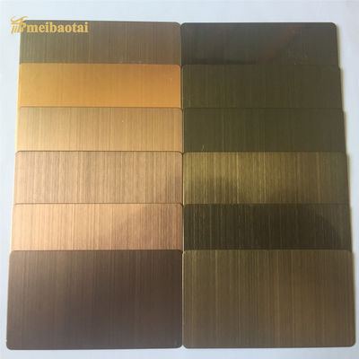 Good price 0.55mm Thickness 1219x2438mm Anti-fingerprint Hairline Stainless Steel Sheet with PVD Color Coating online