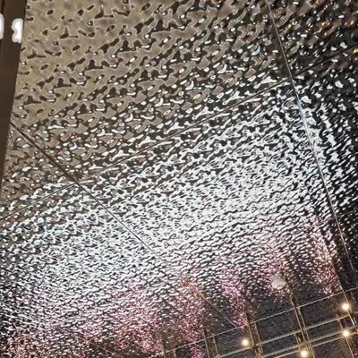 1219x2438mm Silver Mirror Water Ripple Stainless Steel Sheet Flat Shape for Decorative Ceiling and Wall