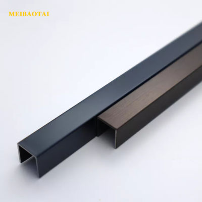 DIN Standard Brushed Steel 10mm U Channel Edge Profile Stainless Steel Tile Trim