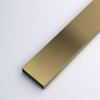 Black Rose Gold Mirror Hairline Finished 304 SS Tile Trim U20 Profile for Decorative Wall and Floor Edging