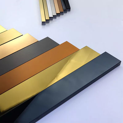 Customized Size 304 Stainless Steel U Profile with PVD Color Coating for Tile Trim and U Channel Applications