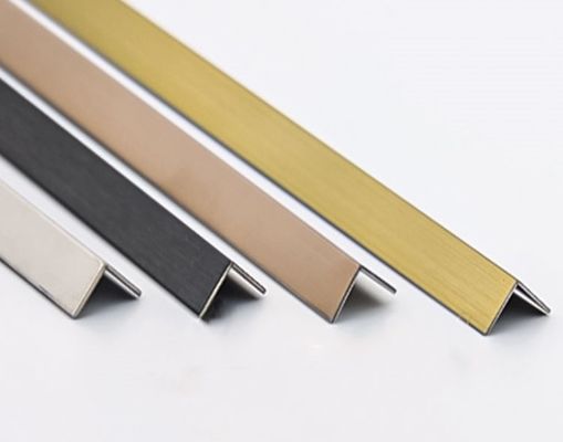 304 Stainless Steel L Profile Tile Trim with PVD Color Coating and 2438mm Length