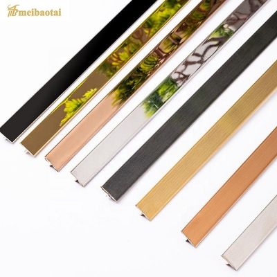 Good price Brush T Shape Stainless Steel Tile Trim with Anti Finger Print 0.55MM Thickness and Hairline Mirror Surface online