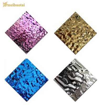 PVD Coated 304 Stainless Steel Water Ripple Sheet 0.65mm Thickness for Ceiling Decoration