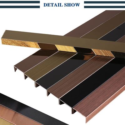 Good price PVD Color Coated 304 Stainless Steel U Shape Tile Trim with 12mm Width for Decorative Applications online