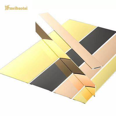 Good price Gold Mirror Stainless Steel Tile Trim 8FT Length JIS Standard Flat Strip for Decorative Tile Work online