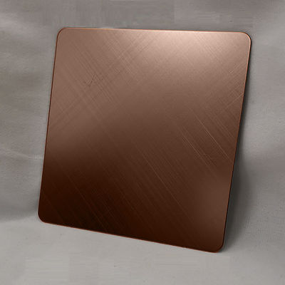304 Grade Hairline Stainless Steel Sheet with Brown Color Coating and 0.65mm Thickness for Kitchen Applications