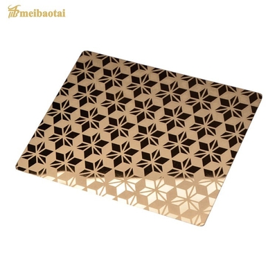 Pvd Golden Polish Etched Stainless Steel Sheet With Novancel Film