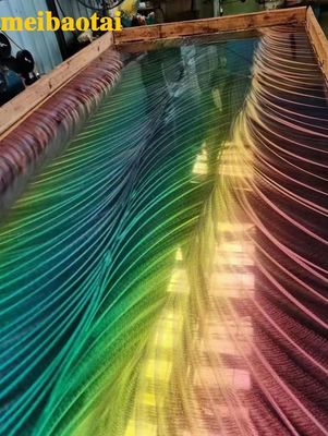 Laser Pattern Rainbow Stainless Steel Sheet 0.65mm Thickness for Office Hall Club Hotel Lobby Decoration