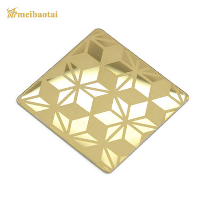 Good price 1.00mm Thickness Golden Color Coated Etched Stainless Steel Sheet for Exterior Wall Cladding online