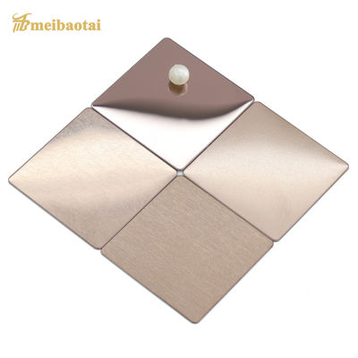 Good price ASTM 304 Stainless Steel Sheet with Rose Golden PVD Coating and 8K Brushed Finish in 1219x2438mm Size online