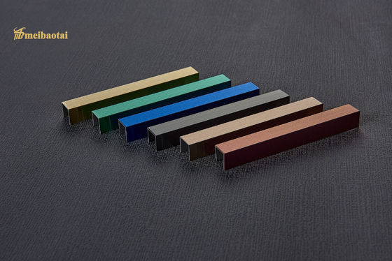V Grooved 10mm PVD Color Coated Stainless Steel U Trim for Decorative Tile Edging