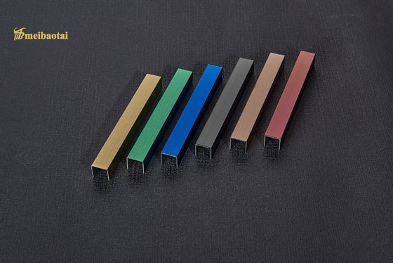 0.65mm Thickness Stainless Steel Tile Trim SS U V Profile with Color Platng and V Grooved Design
