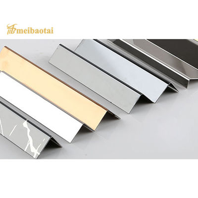 304 Stainless Steel L Profile Tile Trim with 0.55mm Thickness and PVD Color Coating