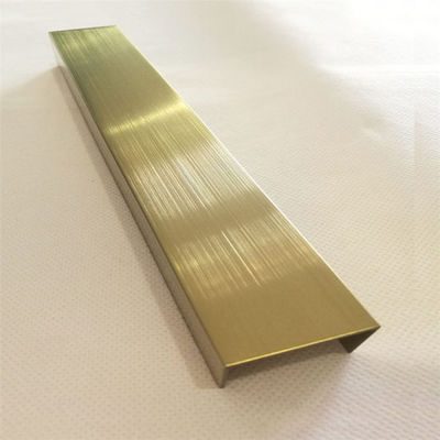 PVD Color Coated 304 Stainless Steel U Shape Tile Trim with 15mm Width for Decorative Applications
