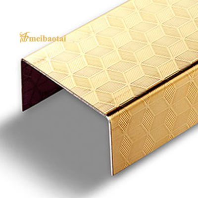 3050mm Length Mirror Gold Silver 304 Stainless Steel U Shape Tile Trim Decorative Edge Profile