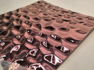 Good price Rose Gold Color Coated Embossed Stainless Steel Sheet 4x8 Feet Grade 201 Decorative Metal Plate online