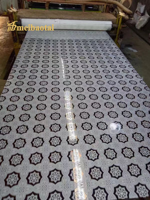 Gold Mirror Finish Etching Stainless Steel Sheet 0.95mm Thickness 1219x2438mm for Elevator Decoration