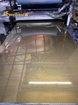 Good price Gold Mirror Etched SUS 304 Stainless Steel Sheet 1219x2438mm 0.95mm Thickness for Elevator Applications online