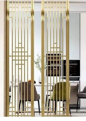Good price Gold Coated Stainless Steel Room Divider with 8mm Thickness and Customized Design for Hotel Decoration online