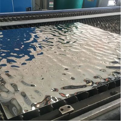 Silver Mirror Polished 0.65mm Thickness Water Ripple Stainless Steel Sheet for Interior Decoration