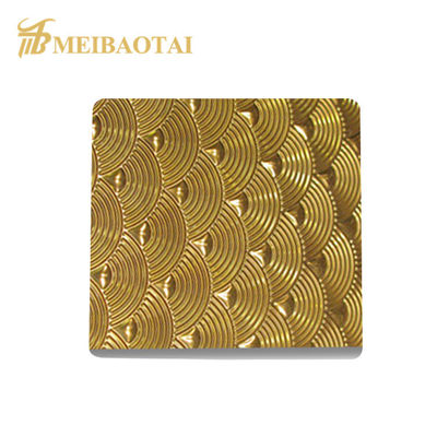 Good price Gold Mirror Finish 304 Stainless Steel Stamped Sheet 1000x2000mm ASTM Standard Decorative PVD Coated online