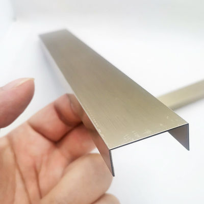 304 Stainless Steel U Profile Tile Trim with 0.65mm Thickness and PVD Color Coating