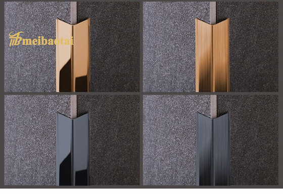 Stainless Steel Strip L Profile Sustainable L Tile Trim 0.55mm Thickness