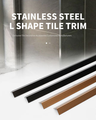 304 Stainless Steel L Profile Tile Trim with 0.55mm Thickness and PVD Color Coating